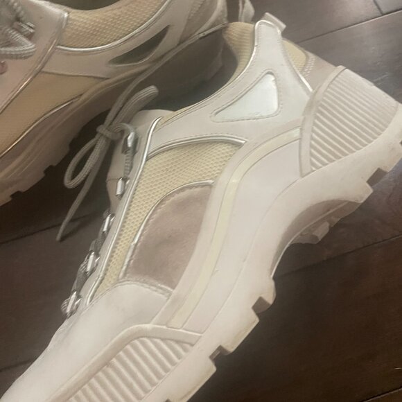 Michael Kors Women's Brooke White Leather & Scuba Trek Lace-Up Sneakers size 10 - Picture 8 of 12